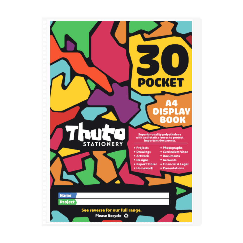 30 A4 Hard Cover Display File -Jazzy