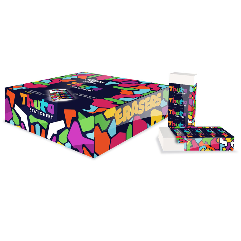 Thuto Stationery Eraser (Box of 30) Jazzy Edition Thuto Stationery Eraser - Box of 30 - Jazzy Edition