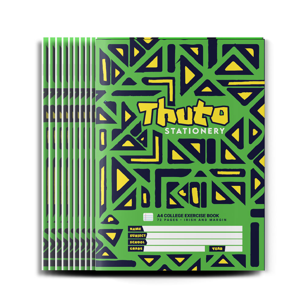 Thuto Stationery A4 Exercise Book 72 Pages - Irish & Margin (Pack of 10) - Maze Edition Thuto A4 Exercise Book 72 Pages - Irish & Margin - Pack of 10 - Maze Edition